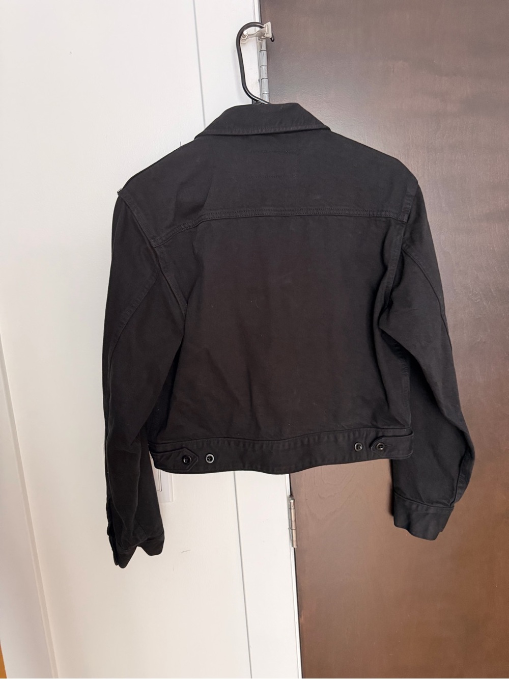 Buck Mason Black Cropped Women’s Size Medium Zip Jacket - Picture 3 of 3